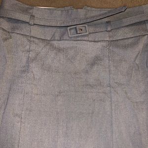 Grey pencil skirt with belt